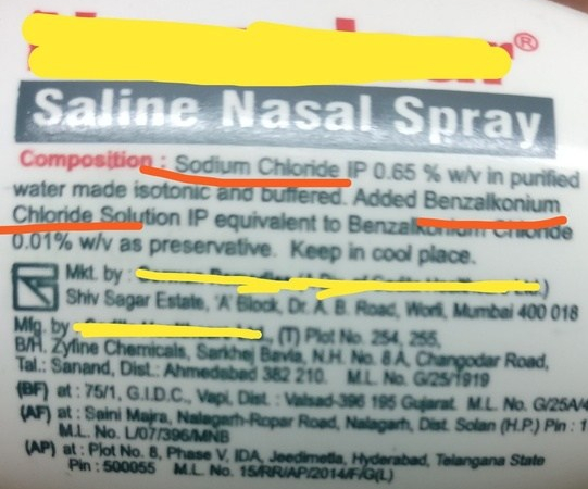 Image from Qora re saline nasal spray solution